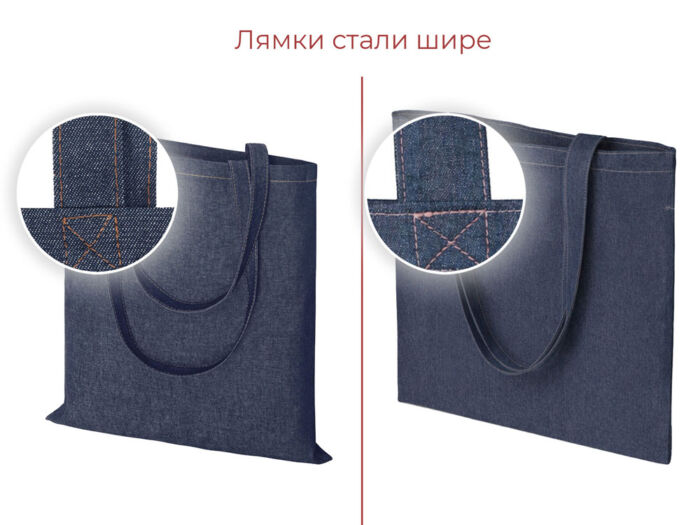Джинсовая сумка-шоппер Indigo, джинсовый